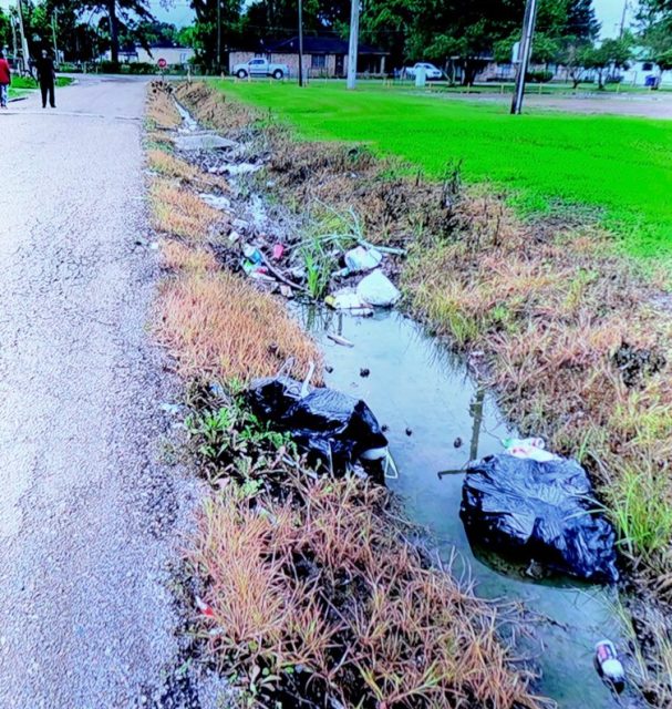 Trash on side of road